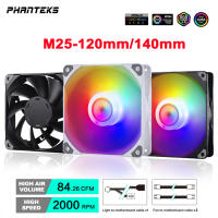 Phanteks M25-120mm/140mm 5V/3PIN ARGB PC Case พัดลมระบายความร้อน 4pin PWM อุณหภูมิควบคุมปริมาณอากาศสูงเงียบพัดลมระบายความร้อน CPU-kxodc9393