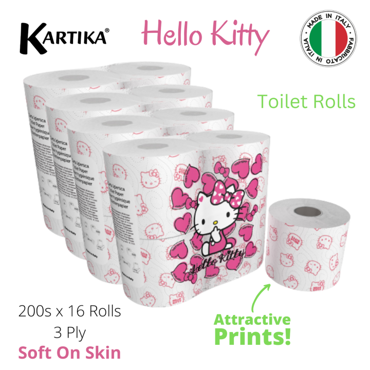 [Bundle of 4) KARTIKA Hello Kitty Toilet Paper (200s X 4) Lazada