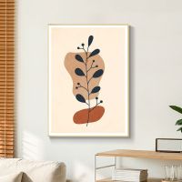 [COD] Morandi abstract plant living room decoration painting simple bedroom bedside fresh hotel mural