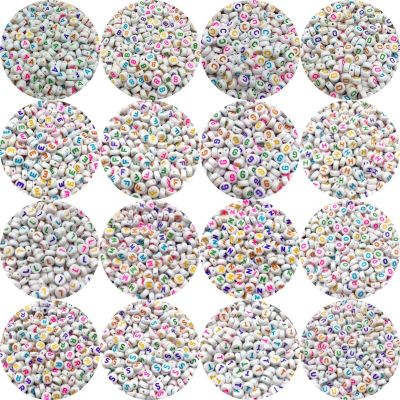 100pcs/Lot 7mm Acrylic Spaced Beads Oval Shape Letter Alphabet Beads For Jewelry Making DIY Handmade Charms Bracelet DIY accessories and others