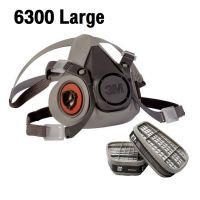 3M 6300 หน้ากากป้องกันสารเคมี/ฝุ่น ขนาดใหญ่ พร้อมตลับกรอง 6001