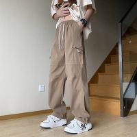 ❧♧ American style vibe functional pants high street tide brand overalls mens summer straight loose casual sports charge pants