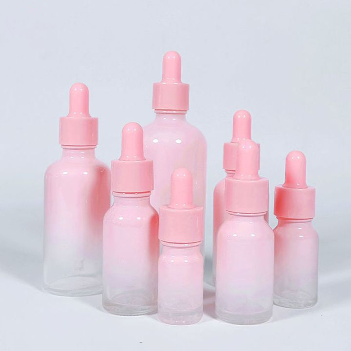 pink-oil-storage-bottle-pink-oil-diffuser-bottle-refillable-pink-glass-bottle-cosmetic-dropper-bottle-in-pink-gradual-pink-essential-oil-dispenser