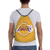 LA Lakers กระเป๋าถุงผ้าแบบมีหูรูดกระเป๋าเป้สะพายหลังกันน้ำมีเชือกรูดกระเป๋าหูรูดกีฬาแฟชั่น (S/M)