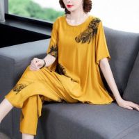 COD DSFGERRTYTRRE 【L-4XL】Baju Set Wear Loose Shirt Baggy Pants Women Suit Set Korean Style Women Baju Murah Viral Perempuan Crop Pants Retro Floral Shirt Casual Set Wear Fashion Ulzzang 2pcs Suit Set Two Piece Set