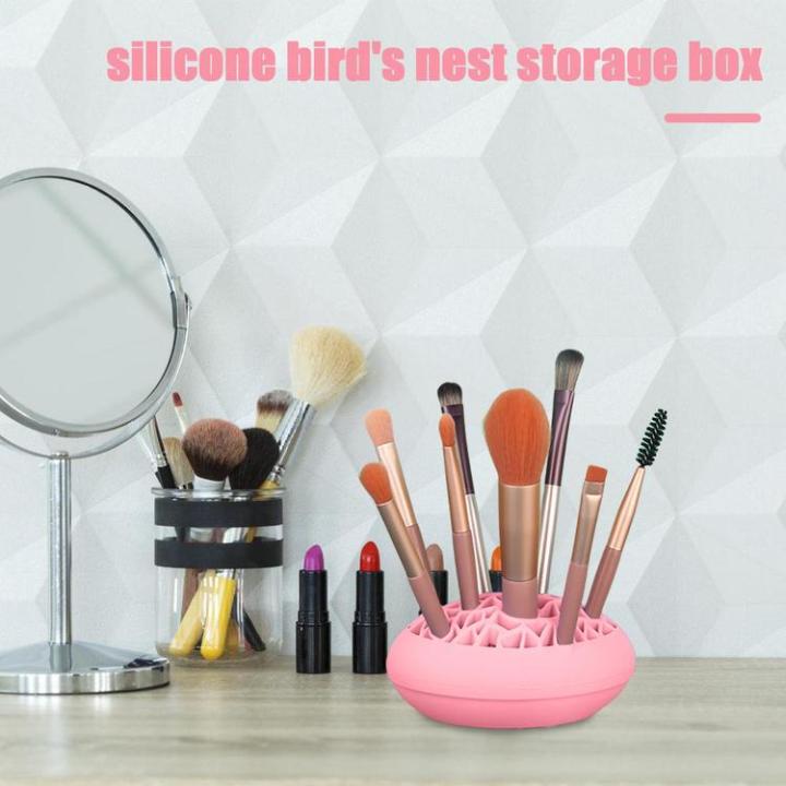 silicone-makeup-brush-holder-organizer-portable-desktop-organizer-for-cosmetic-brushes-makeup-brush-stand-holder-for-toothbrushes-pens-scissors-other-small-items-feasible