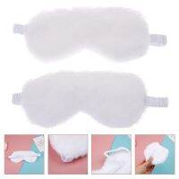 【Schuss】 Sleep Eye Mask White Plush Eye Cover Sleeping Mask Cartoon Travel Rest Eye Shade Band Eye Patch Blindfold Sleep Aid Eyepatch 1PC