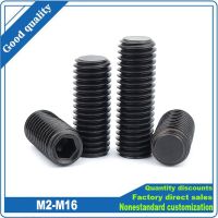 M2 M2.5 M3 M4 M5 M6 M8 M10 M12 M14 M16 Black Grade 12.9 Steel Hex Hexagon Socket Flat Point Set Screw End Grub Headless Bolt