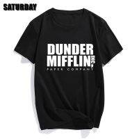 แขนสั้นโอเวอร์ไซส์เสื้อเบลาส์กระดาษ ทรงยาว ลาย Dunder Mifflin สําหรับโชว์ทีวี สํานักงานS-4XL  8H4M