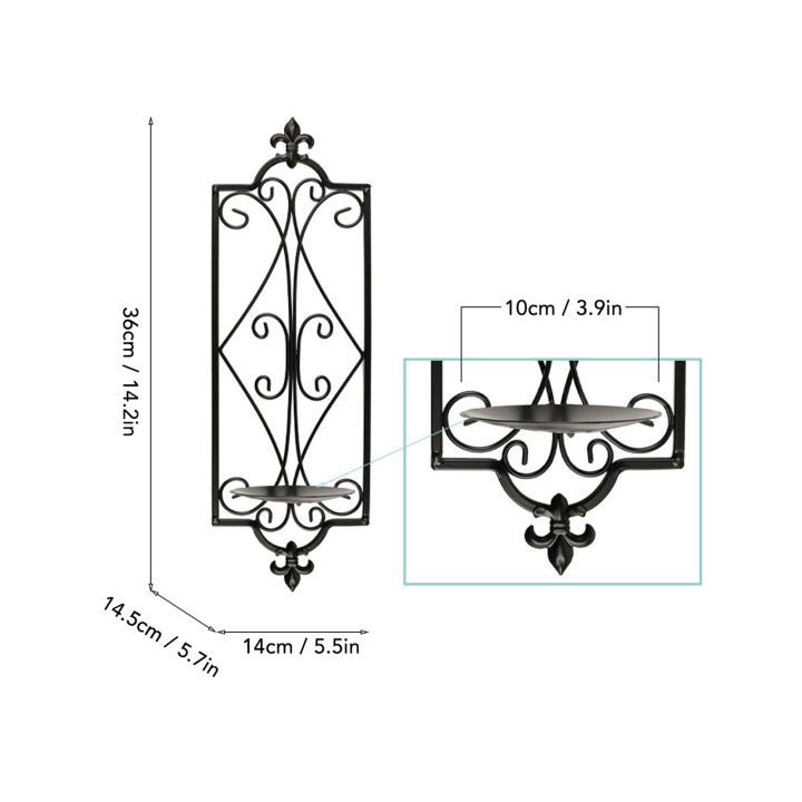 เชิงเทียนติดผนังเชิงเทียนตกแต่งเชิงเทียนสำหรับห้องนั่งเล่นเหล็ก