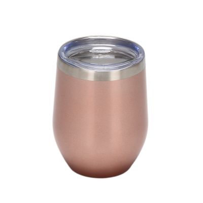 12Oz Stainless Steel Insulated Wine Glass Double Wall Coffee Mug Insulated Wine Tumbler With Lid For Champaign Cocktail Beer Off