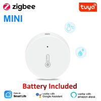 Tuya สมาร์ท Zigbee อุณหภูมิและเซ็นเซอร์ความชื้นเครื่องวัดอุณหภูมิในร่มตรวจสอบสำหรับบ้านทำงานร่วมกับ Alexa Home ผู้ช่วย