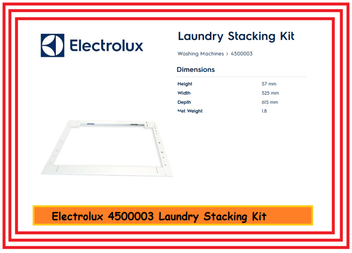 Electrolux Stacking Kit 4500003 for Washing Machine and Dryer (Provide