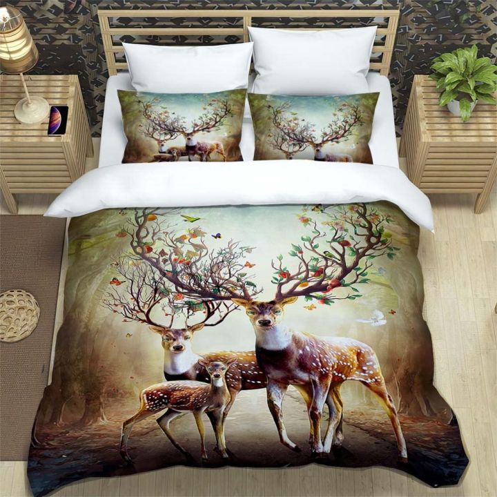 deer-fashion-cartoon-3d-printed-bedding-queen-bedding-set-customized-king-size-bedding-set-soft-and-comfortable