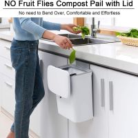 H8Kitchen Compost Bin for Counter Top or , Hanging Small Trash Can with Lid,Mountable Indoor Compost Bucket