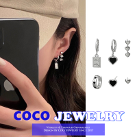 COCOJEWELRY ชุดต่างหู6ชิ้นรุ่นเกาหลี,ตุ้มหูผู้หญิงแฟชั่นทันสมัยใหม่ใส่สบาย