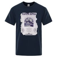 Moon Song Vintage Newspaper Style Man Tshirt Hop Loose Tee Clothes Breathable Tshirt Gildan