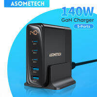 ASOMETECH 140W อะแดปเตอร์แปลงไฟ USB 5พอร์ตแล็ปท็อป Type C ชาร์จเร็ว PD PPS ตัวชาร์จไฟสำหรับ เร็ว14 13 Pro Xiaomi แมคบุ๊กโปรแอร์ Samsung83006