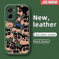 เคส JIUMOO สำหรับ Realme 10 Pro 5G Realme 10 Pro Plus,เคสดินสอสีเต็มหน้าจอ Shin-Chan ดีไซน์ใหม่บางๆเคสโทรศัพท์มีลายนุ่มหนังฝาปิดด้านหลังเลนส์เต็มรูปแบบเคสป้องกันกล้องกันกระแทก