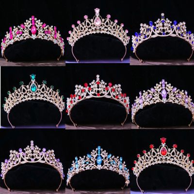 【YF】 DIEZI Baroque Vintage Princess Queen Bridal Crown Headwear Crystal Tiara For Women Wedding Hair Dress Accessories Jewelry