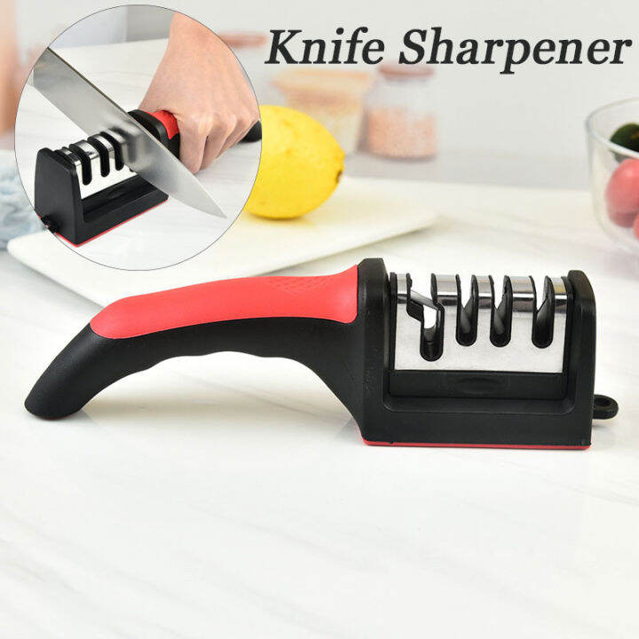 Professional 3-Stage Tool Sharpener Manual Kitchen Scissors Sharpening ...