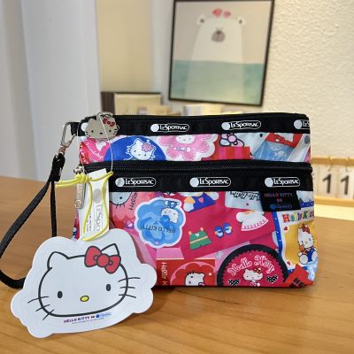 Lesportsac 2023 แบรนด์ร่วมใหม่คลัทช์กระเป๋าเครื่องสำอาง7105แถมเชือกมือ