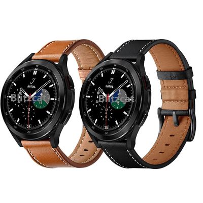 [ขายดี] สายนาฬิกาหนังแท้คุณภาพสูงสำหรับ Samsung Galaxy Watch 4 40/44มม. และสายรัดข้อมืออะไหล่42/46มม. แบบคลาสสิก