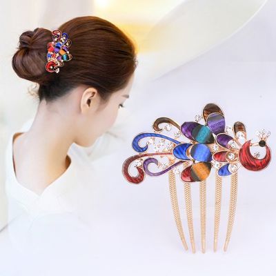 South Koreas new elegant ladies hair comb delicate color hair device simple ball hair accessories