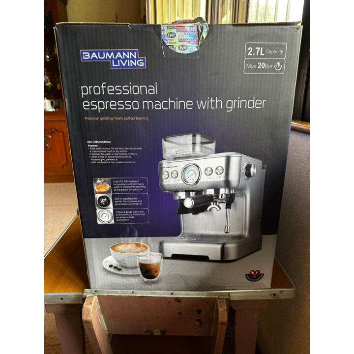 BAUMANN LIVING Professional Espresso Machine with Grinder Lazada PH