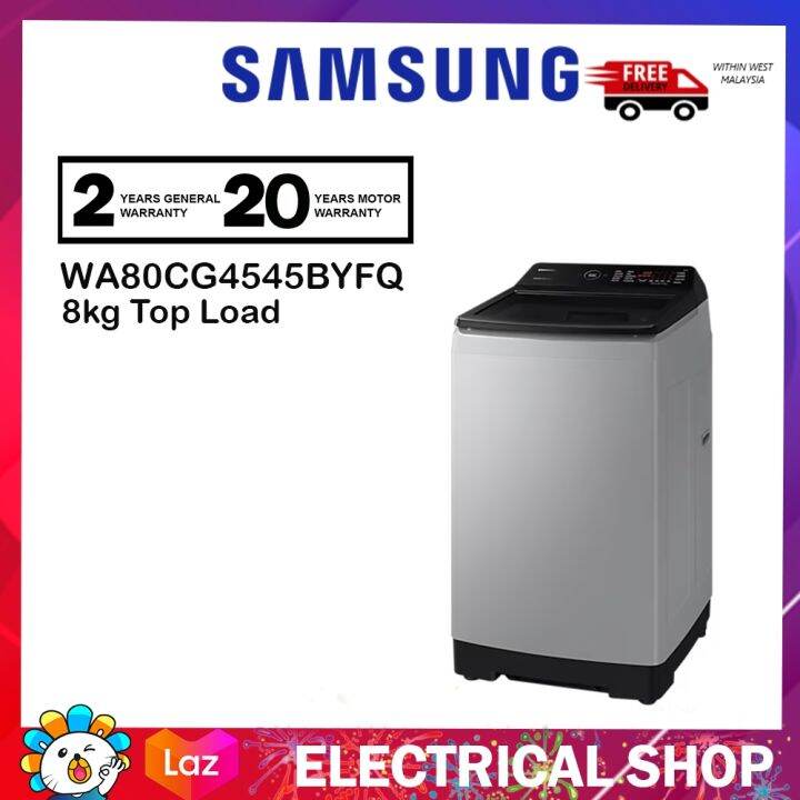{FREE SHIPPING} Samsung 8KG Top Load Washer with Ecobubble WA80CG4545BYFQ Washing Machine (Light