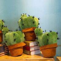 Simulation Cactus Stuffed Plant Soft Cuddly Toy Car Plush Potted Cactus Pillow Office Sofa Cushion Home Bookshelf Decoration Orn