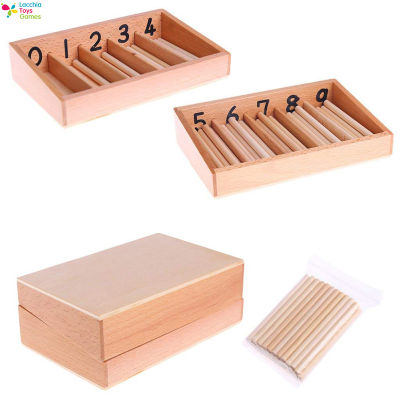 LT【ready stock】Children Montessori Wooden Spindles Counting Box Mathematics Learning Sticks Counting Early Educational Toy kids toy【cod】