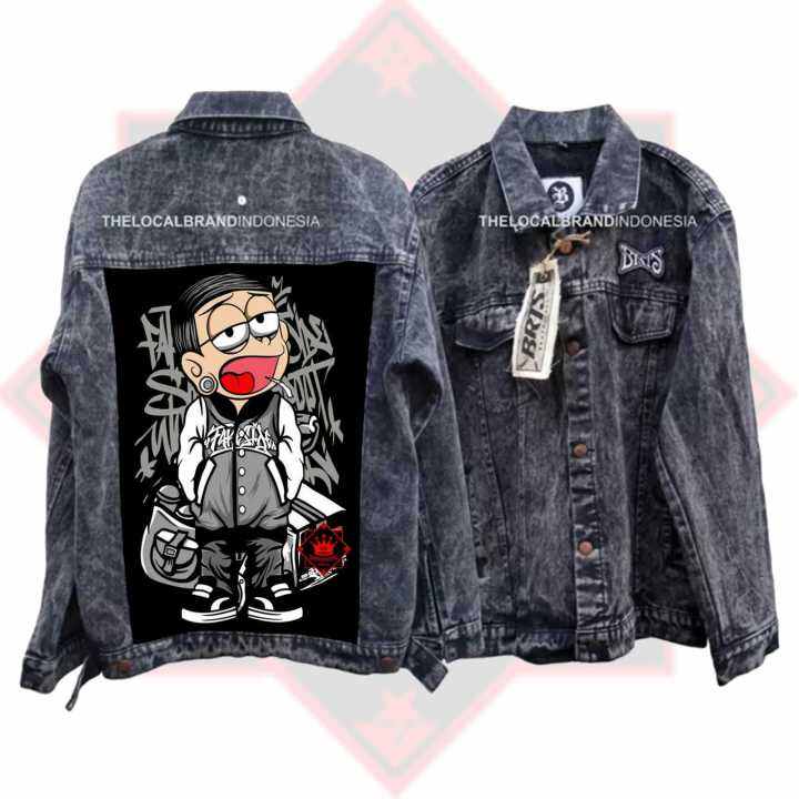 JAKET SANDWASH PRINTING-SIZE M-L-XL-XXL-JAKET PRIA-JAKET SANDWASH HITAM