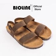 Mẫu Da Thật  D15 - Sandal Birken Đế Trấu BIOLINE Official Thiết Kế Unisex
