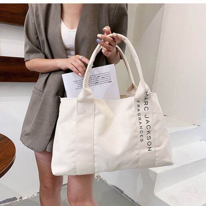 IU MISS Letter Shoulder Bag Canvas Large Capacity Work Tote Bag ...