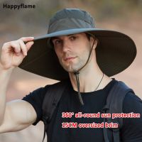 【CW】 Hot Men  39;s 15CM Big Wide Brim Hat Outdoor Mountaineering Cap Fashion Panama Fishing Hats