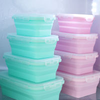 4 Pcs Collapsible Silicone Food Container Portable Bento Lunch Microware Home Kitchen Outdoor Food Storage Containers