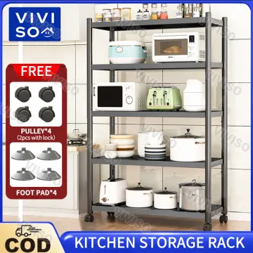 Multifunctional Kitchen Rack Microwave Oven Floor Shelf Storage