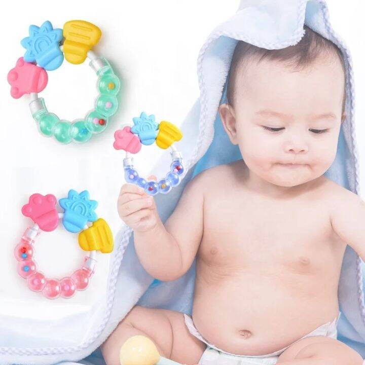 Grace Baby Silicone Rattle Teether Toy Teeth Biting BPA Free Safe for