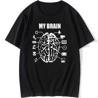 เสื้อยืด Brain พิมพ์ลายแฟชั่นสำหรับกางเกงขาสั้นผู้ชายเสื้อท่อนบนคอกลมผ้าฝ้าย100% ฤดูร้อนเสื้อยืดตลกมียี่ห้อ2023เสื้อยืดผู้ชาย Xs-3xl สไตล์ป๊อปใช้ได้ทั้งผู้ชายและคุณภาพสูง