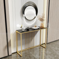 โต๊ะคอนโซล โต๊ะคอนโซลหินอ่อน Console Table for Hallway 100cm/120cm  Foyer Table จริง  ลายหินอ่อน หินอ่อน Genuine Sintered Stone Table High Gloss Marble Table top with Luxury Golden Legs โต๊ะคอนโซล Luxury
