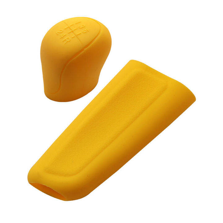 รถ-universal-ซิลิโคนเกียร์-shift-knob-cover-เกียร์-shift-non-slip-grip-handle-ป้องกันครอบคลุมรถอุปกรณ์ตกแต่งภายใน