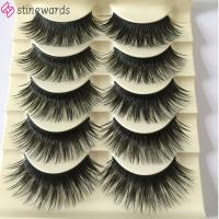 STINEWARDS 5 Pairs Beauty Handmade Makeup Fake Eye Lashes Cross Natural Black False Eyelashes