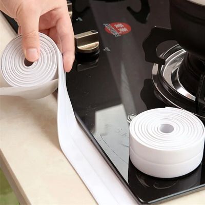 Waterproof Anti Mildew Sealing Tape Bathroom Bathtub White Pvc Self Adhesive Sealing Strip Kitchen Sink Door Window Seam Sticker Adhesives  Tape