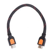 1 Foot short HDMI-compatible Cable for HD TV 3D 1080p One Feet HDMI-compatible 1.4 braided gold TV Accessories