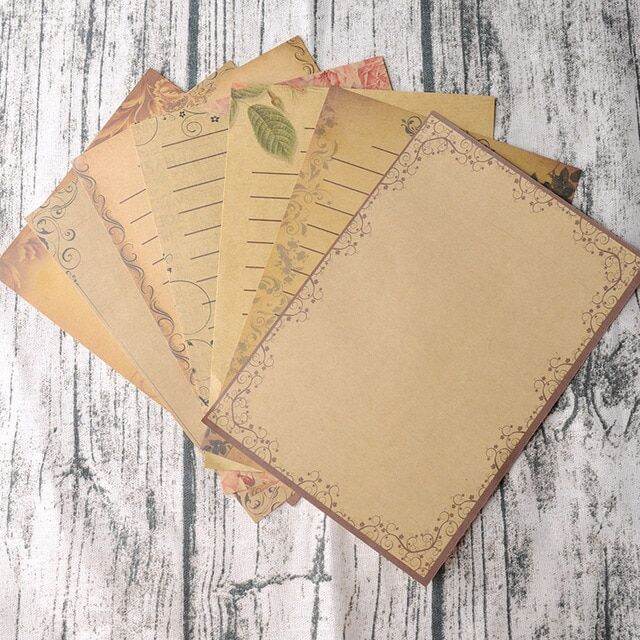 10pcs Vintage Office Message Writing Paper Letter Set European Country ...