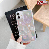 3D ผีเสื้อ Case สำหรับ iPhone 14ProMax 14 Plus 13ProMax 13 12 ProMax 12 11 X Max 8จุดน่ารัก G Litter Soft TPU ใสฝาครอบ