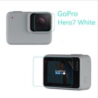 【■】 hgrcex กระจกเทมเปอร์ป้องกันสำหรับ Go Pro Hero7ฮีโร่7เลนส์สีขาว/เงินด้านหน้าจอแอลซีดีป้องกันฟิล์มป้องกัน