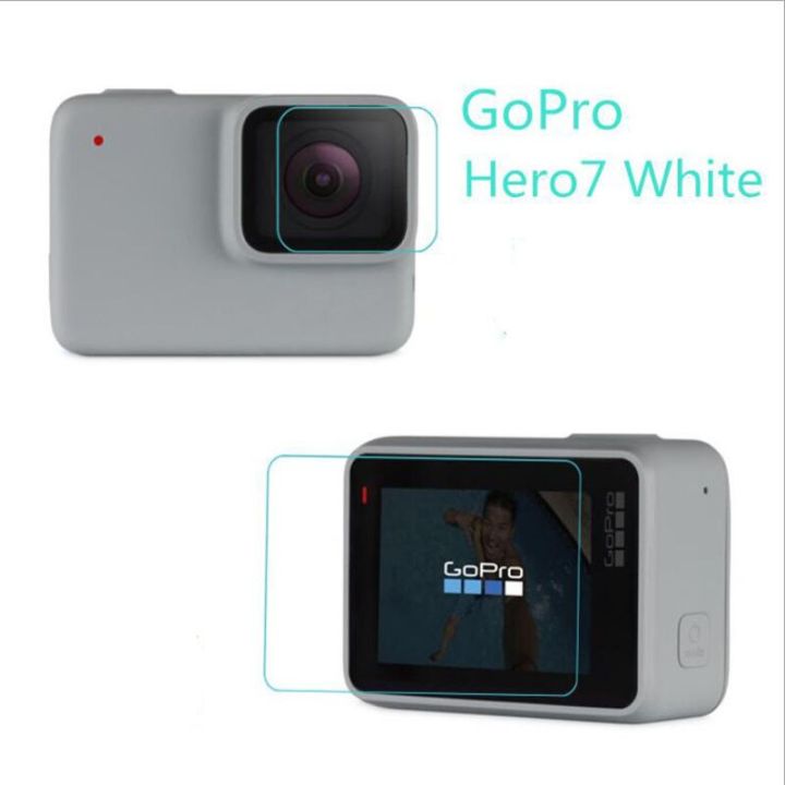 กระจกเทมเปอร์ป้องกันสำหรับ-gopro-go-pro-hero7-hero-7สีขาว-เงินกล้องด้านหน้าเลนส์-lcd-dsiaply-หน้าจอฟิล์มป้องกันยาม
