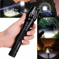 Flashlight Rechargeable ไฟฉายแรงสูง ชาร์จไฟได้ ไฟฉาย T6 ไฟฉายแรงสูง กันน้ำได้ กันสนิม ซูมได้ 5 ระดับ ให้แสงสว่างจ้ามากเป็นพิเศษถึง 28,000 ลูเมน สีดำ ไฟฉายแรงสูงพกพา ไฟฉายแรงสูง ของแท้